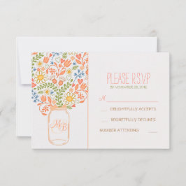 niedliche Blume auf JAR Hochzeitkarten RSVP Karte