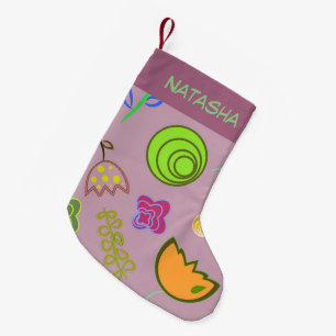 Niedliche Blume auf lila Kleiner Weihnachtsstrumpf