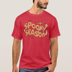 Niedliche Blume Bat und Ghost Spooky Saison Funny T-Shirt