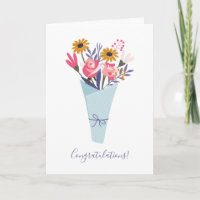 Niedliche Blume Bouquet Minimalistisch Blue Herzli