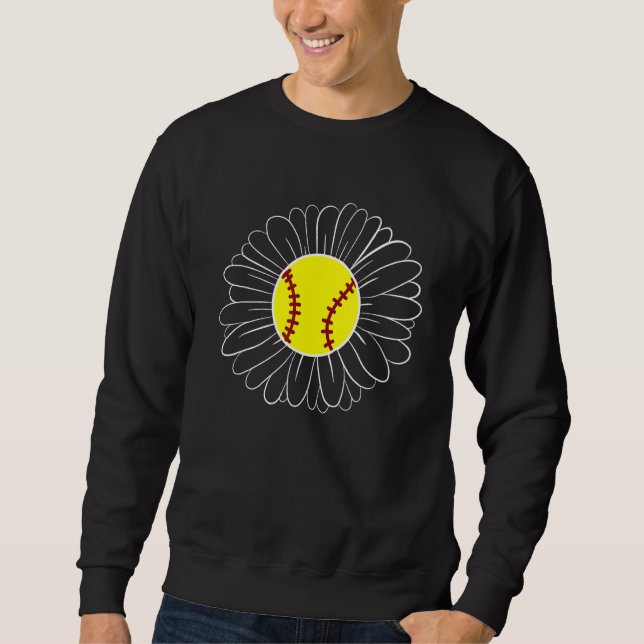 Niedliche Blume Daisy Softball Mama Sweatshirt (Vorderseite)