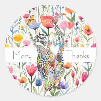 Niedliche Blume der Blumenwelt Vielen Dank Sticker