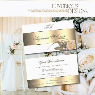 Niedliche Blume der  Rose mit den Initialen im Whi Visitenkarte