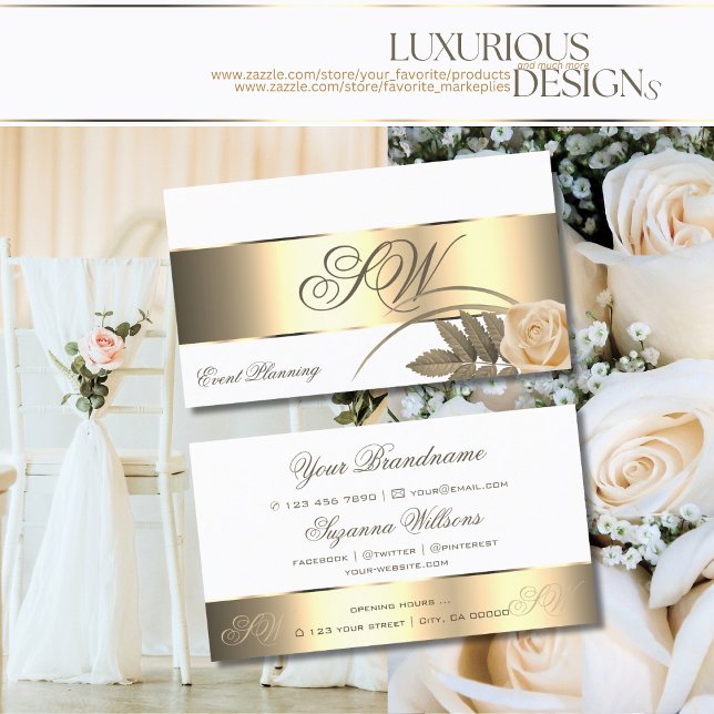 Niedliche Blume der  Rose mit Monogram Visitenkarte (Von Creator hochgeladen)