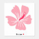 Niedliche Blume des rosa hawaiianischen Hibiskus Aufkleber (Blatt)