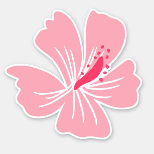 Niedliche Blume des rosa hawaiianischen Hibiskus Aufkleber