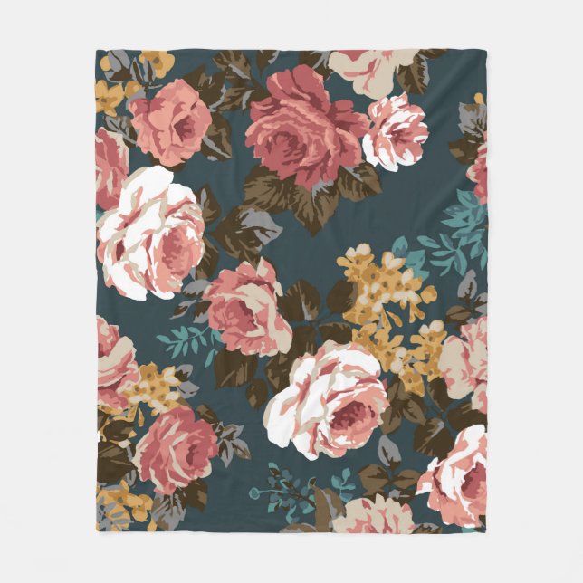 niedliche Blume Design Textil Illustration, Patron Fleecedecke (Vorderseite)