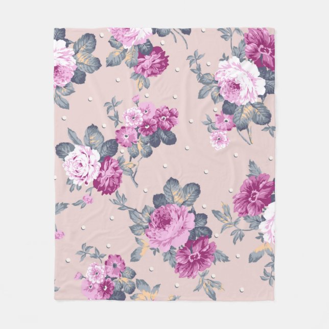niedliche Blume Design Textil Illustration, Patron Fleecedecke (Vorderseite)