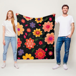 Niedliche Blume farbenfroh Fleecedecke