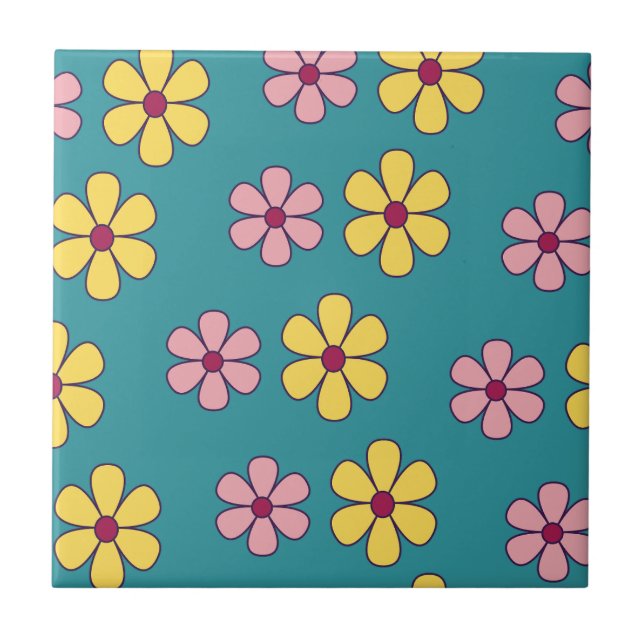 Niedliche Blume Fliese (Vorderseite)