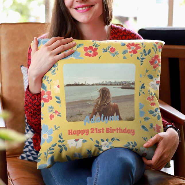 Niedliche Blume Foto Geschenke für 21-jährige Weib Kissen (Cute Flowers Photo Gifts for 21 Year Old Female)
