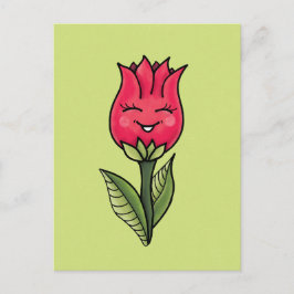 Niedliche Blume Frühling Cartoon Postkarte