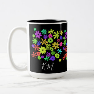 Niedliche Blume für Color Pop - personalisierte Um Zweifarbige Tasse