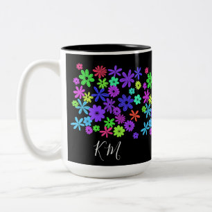 Niedliche Blume für Color Pop - personalisierte Um Zweifarbige Tasse