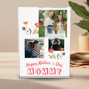 Niedliche Blume glücklich Muttertag 3 Fotoblock