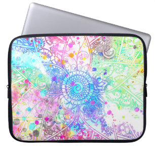 Niedliche Blume handgezeichnetes Design Aquarellfa Laptopschutzhülle