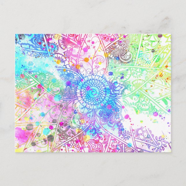 Niedliche Blume handgezeichnetes Design Aquarellfa Postkarte (Vorderseite)