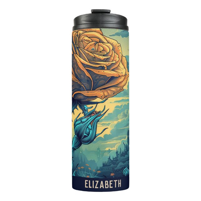 Niedliche Blume isolierte Tasse Themal Tumbler (Vorderseite)