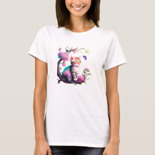 Niedliche Blume Katze Acrylic T - Shirt