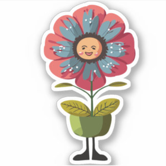 Niedliche Blume Kids Cartoon Aufkleber