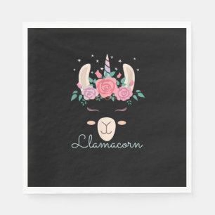 Niedliche Blume Lamacorn Llama Unicorn Kawaii Blum Serviette