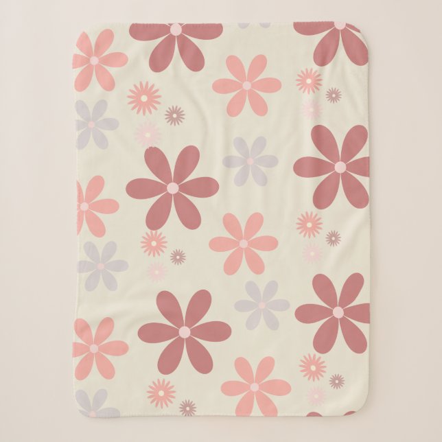 niedliche Blume Mädchen Glitzer Sherpadecke (Vorderseite)