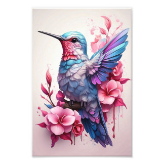 Niedliche Blume Magic Bird Fotodruck