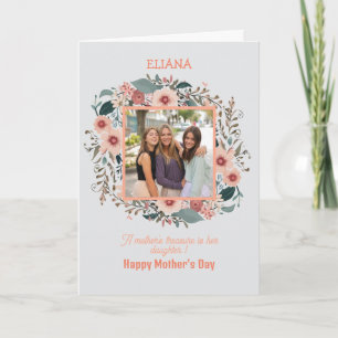 Niedliche Blume Mama Tochter Zitat Muttertag Foto Karte