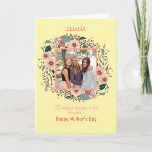 Niedliche Blume Mama Tochter Zitat Muttertag Foto Karte