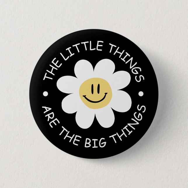 niedliche Blume mit motivierend Zitat Button (Vorderseite)