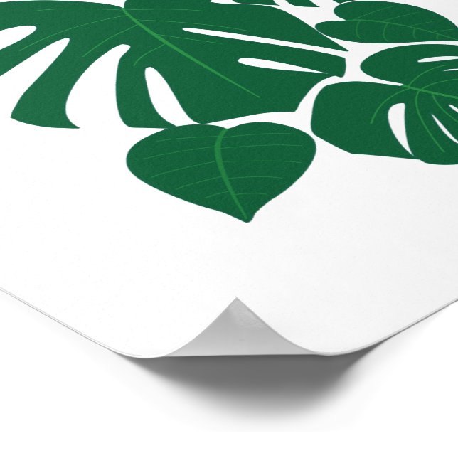 Niedliche Blume Monstera Blätter Poster (Ecke)