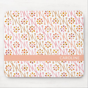 Niedliche Blume Muster Earthy Boho Personalisiert Mousepad