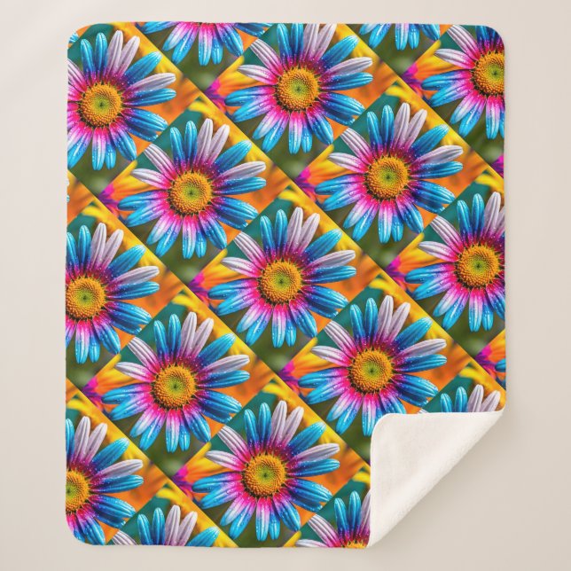 Niedliche Blume Muster Sherpadecke (Vorderseite)