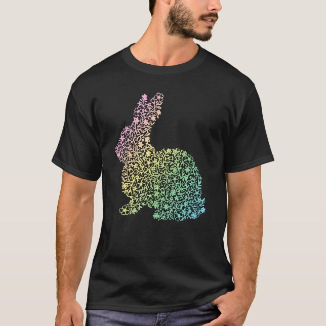 Niedliche Blume Rabbit Gifs Blumenhain T-Shirt (Vorderseite)