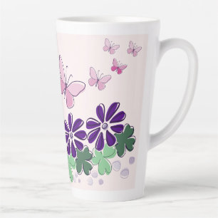 Niedliche Blume Schmetterlinge Doodle Name Milchtasse
