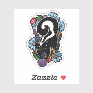 Niedliche Blume Skunk Aufkleber