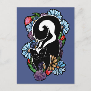 Niedliche Blume Skunk Postkarte