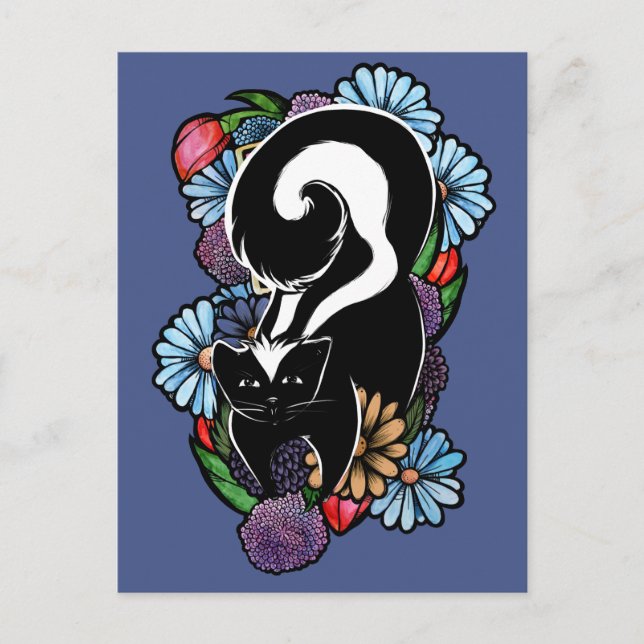 Niedliche Blume Skunk Postkarte (Vorderseite)