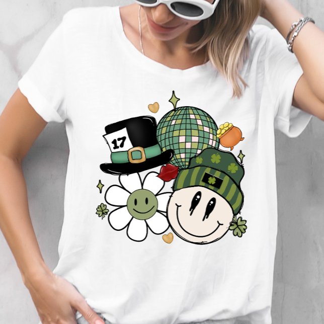 Niedliche Blume & Smiley St. Patrick's Day T - Shi T-Shirt (Von Creator hochgeladen)