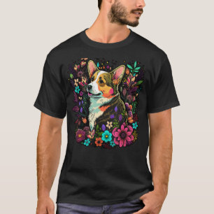 Niedliche Blume Sommer Floral Walisisch Corgi 6 T-Shirt