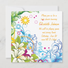 Niedliche Blume und Sterne Neutrale Babydusche Einladung