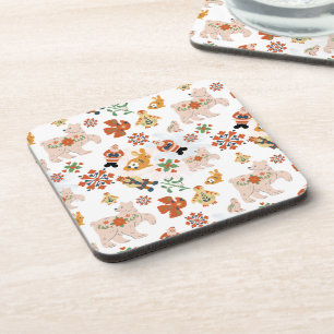 Niedliche Blume Weihnachtsmuster mit dem Weihnacht Getränkeuntersetzer