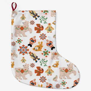 Niedliche Blume Weihnachtsmuster mit dem Weihnacht Großer Weihnachtsstrumpf