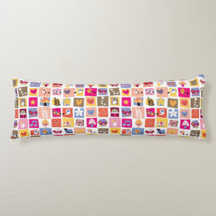 niedliche Blumen, Vögel, Herzen quadriert Muster Seitenschläferkissen