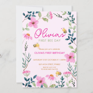 Niedliche Blumenbeere zum Geburtstag Einladung