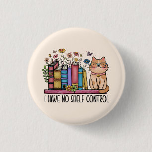 Niedliche Blumenbücher und Katzen Button