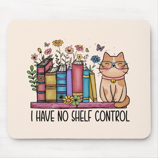 Niedliche Blumenbücher und Katzen Mousepad (Vorne)