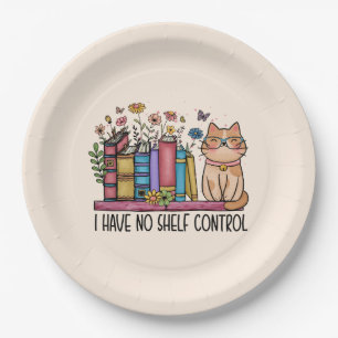 Niedliche Blumenbücher und Katzen Pappteller