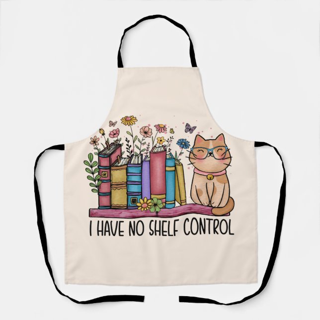 Niedliche Blumenbücher und Katzen Schürze (Vorderseite)