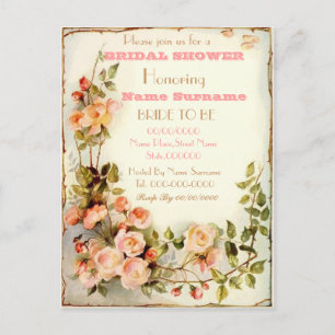 niedliche Blumendusche Einladungspostkarte